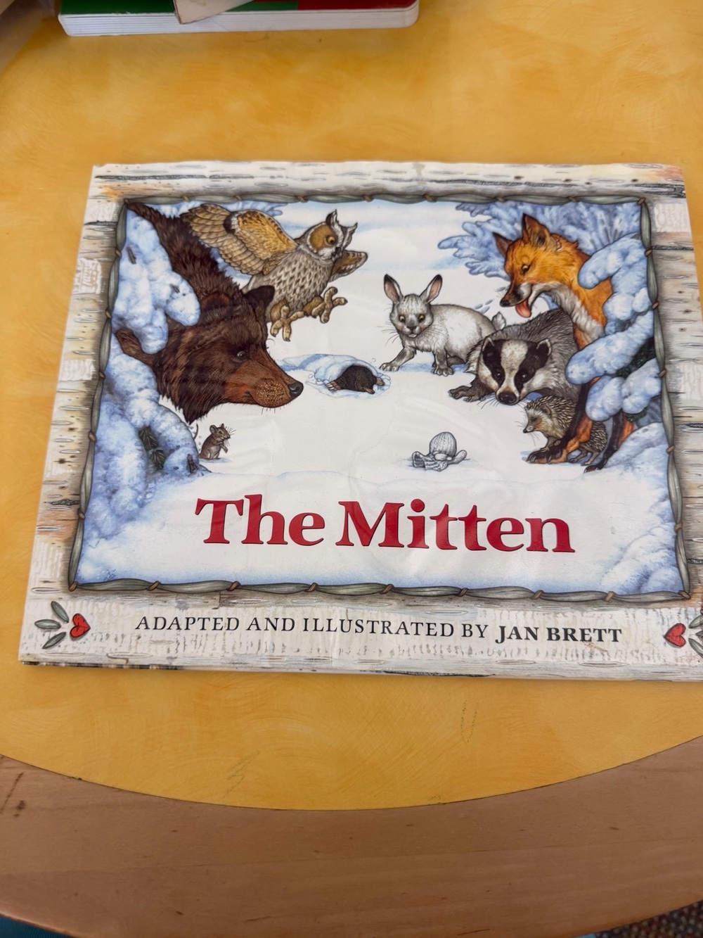 The Mitten Jan Brett Hardcover w Dust Jacket Children’s Winter Picture Book